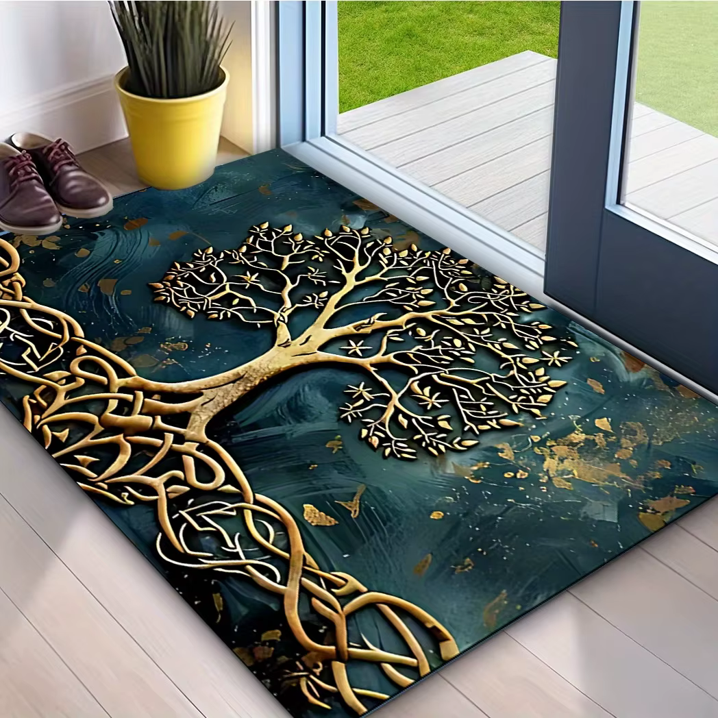 Tapis de grande surface à motif d'arbre de vie, antidérapant, lavable en Machine, pour salon, chambre à coucher, blanchisserie, entrée, décoration de maison