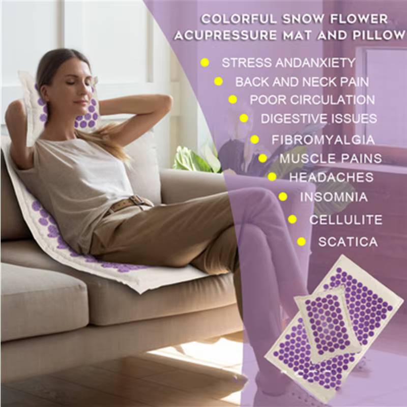 Tapis de yoga et de massage en lin naturel et fibre de coco