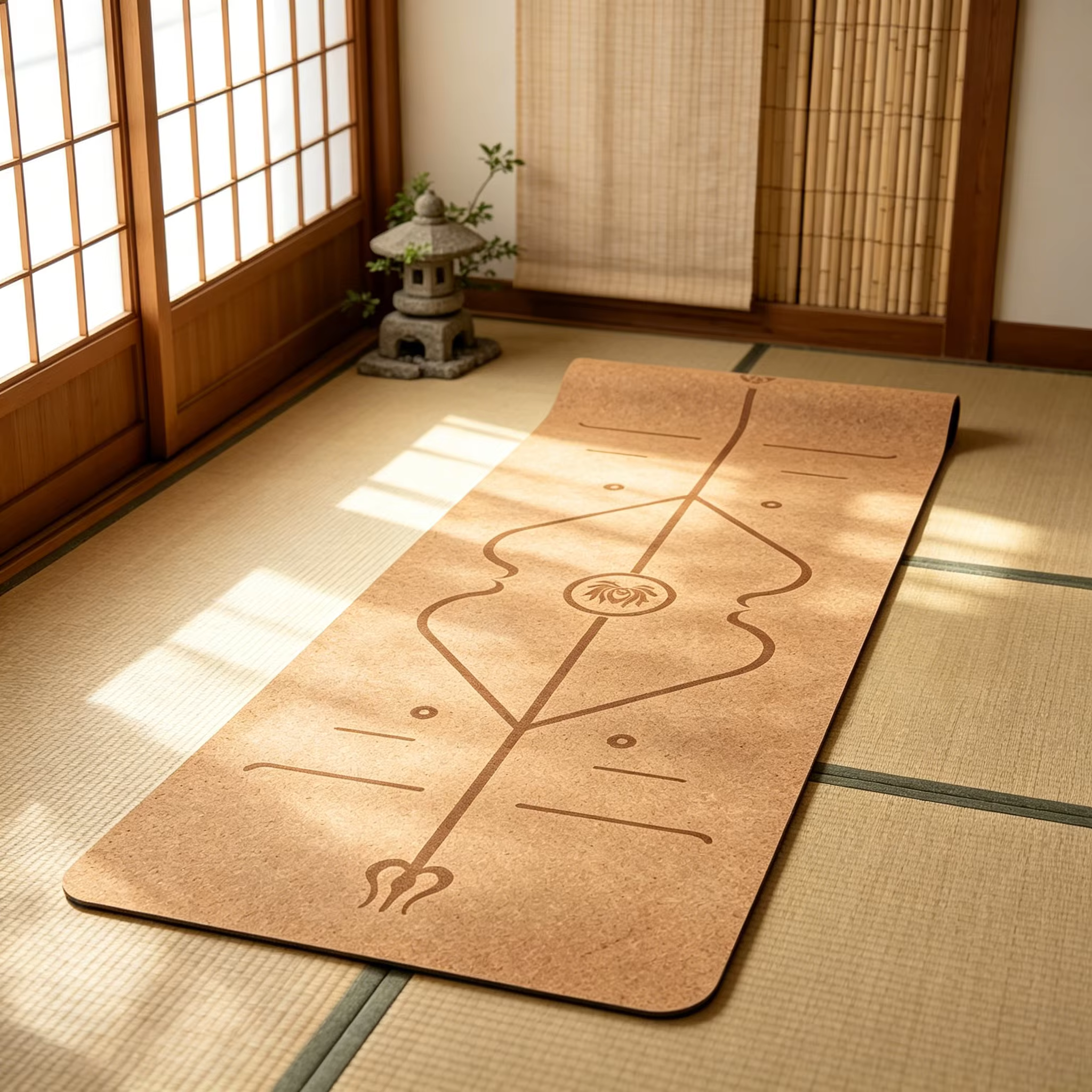 Tapis de yoga en liège naturel TPE