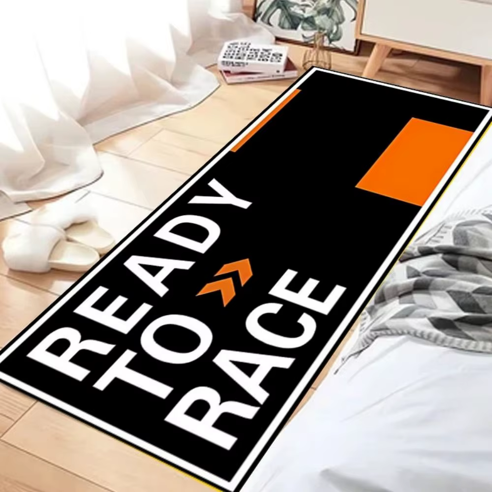Tapis de moto, tapis antidérapant pour garage, pour le stationnement des motos, absorbant, style racing/à carreaux/prêt pour la course, tapis pour moto