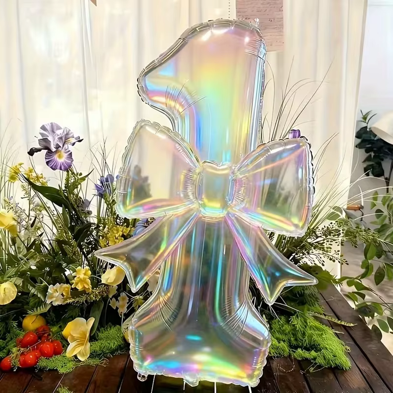 Ballon numérique transparent coloré 0-9, 2 pièces, ballon à nœud coloré, utilisé pour les fêtes d'anniversaire et la décoration d'anniversaire