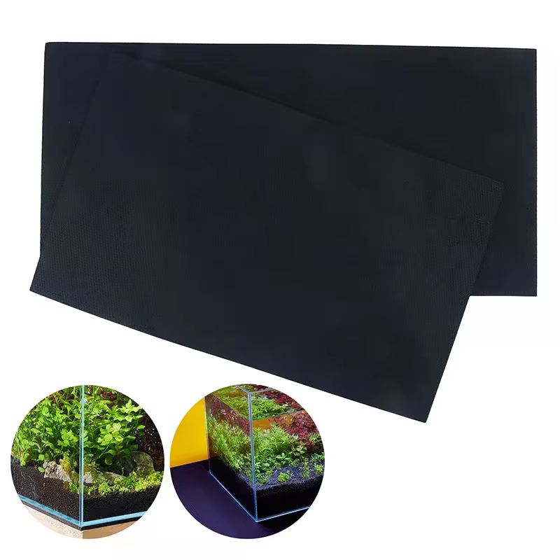 Tapis antidérapant pour aquarium, avec absorption des chocs, isolation épaissie, rembourrage paysager noir