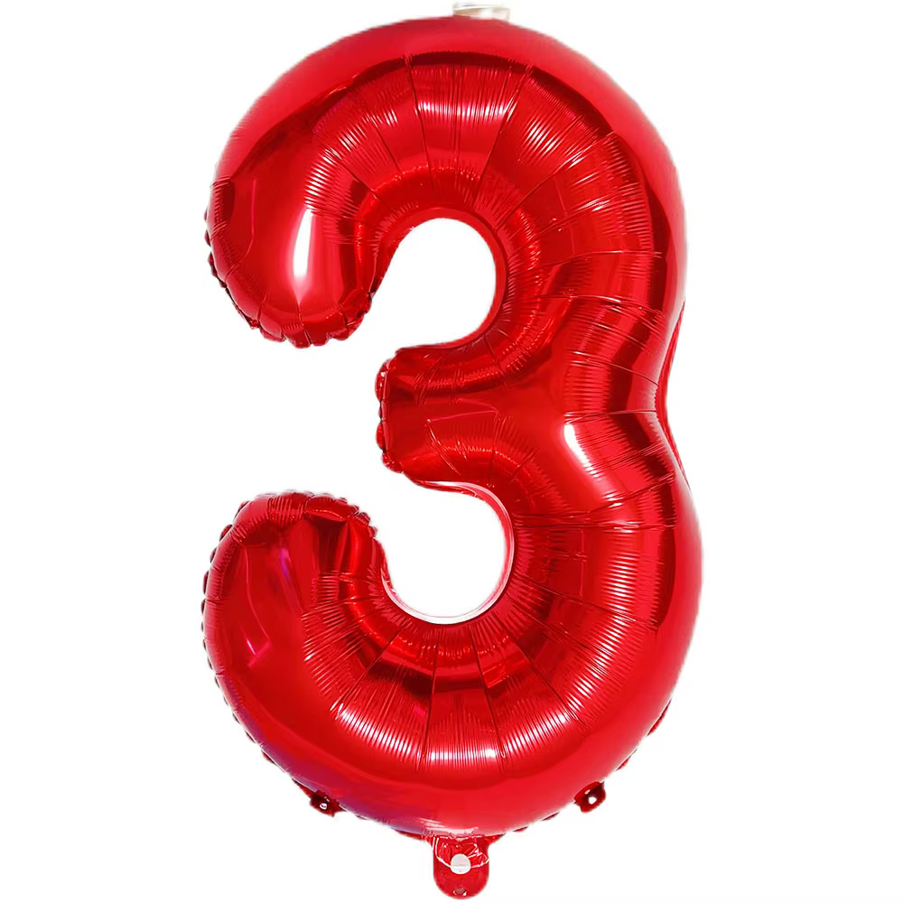 Grands chiffres multicolores 3 ballons 32 pouces 1 2 3 4 5 6 7 8 9, boule d'anniversaire, ballons d'enterrement de vie de jeune fille à chiffres rouges, ballons Golob