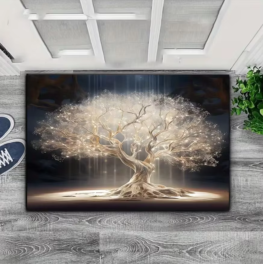 Tapis de porte de bienvenue arbre de vie, lavable en Machine, pour portes, cuisine, salon, chambre à coucher, décoration