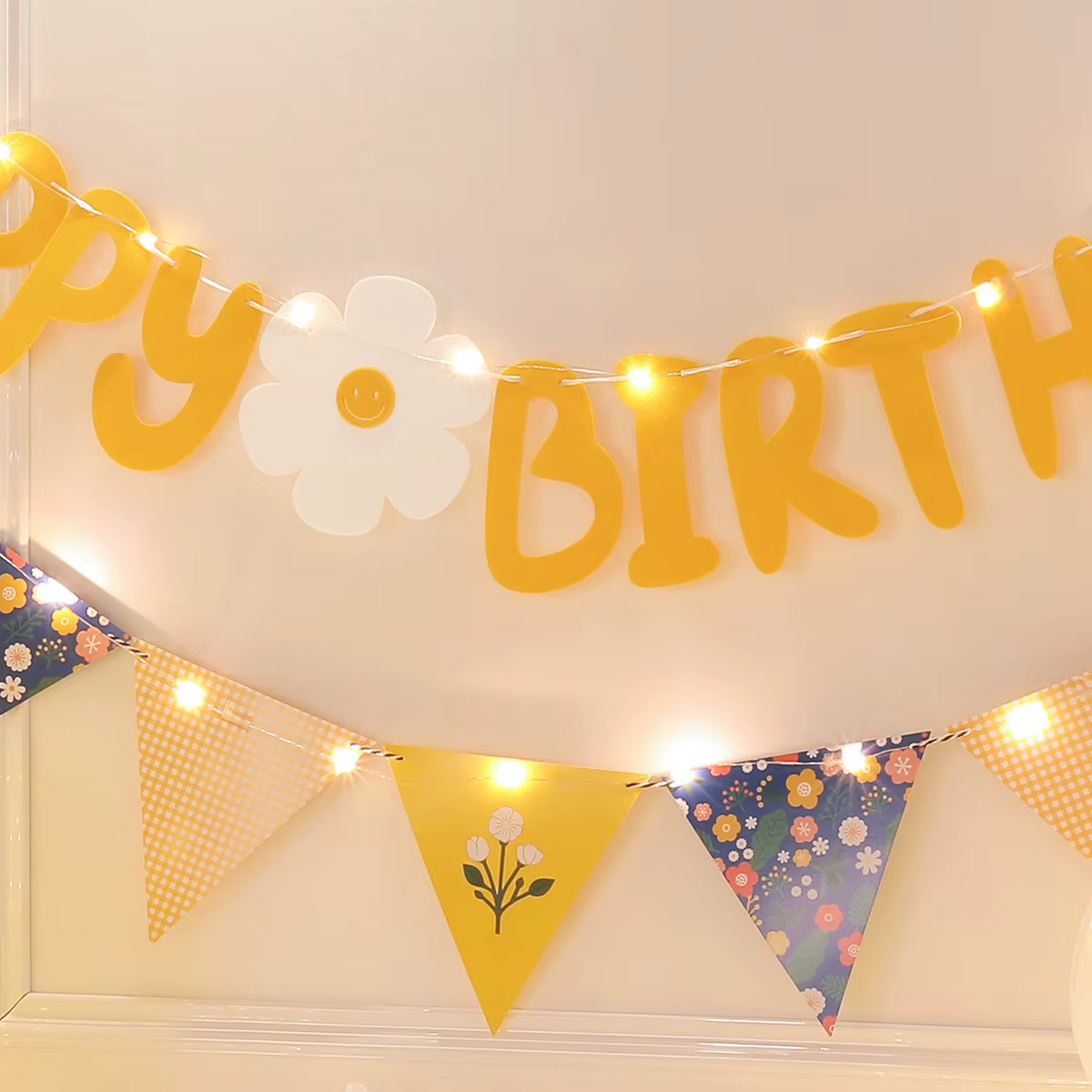 Ensemble de décoration de ballons pour fête d'anniversaire, marguerite florale jaune