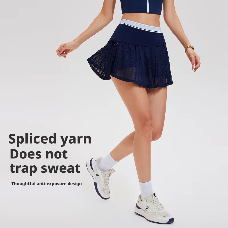 Jupe de tennis pour femme, sensation seconde peau, avec poche, légère, respirante, pour entraînement, course, fitness, golf, athlétisme, mini-jupe