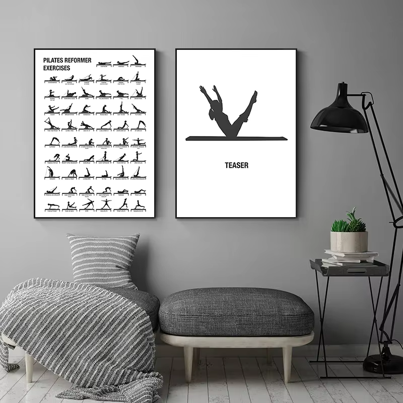Art mural Simple Pilates noir et blanc