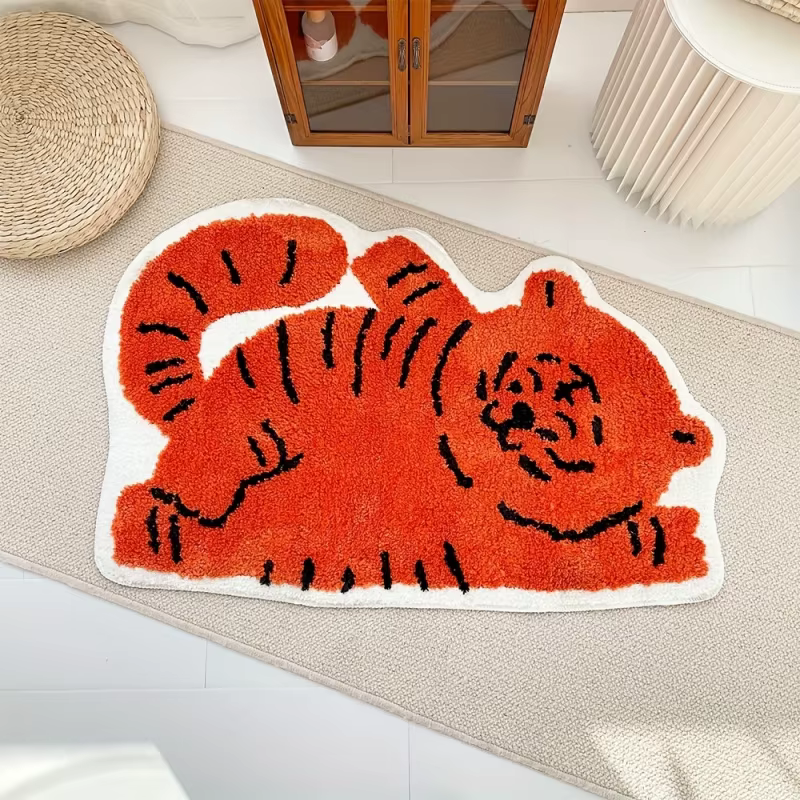 Tapis VIKAMA Kawaii en forme de chat couché