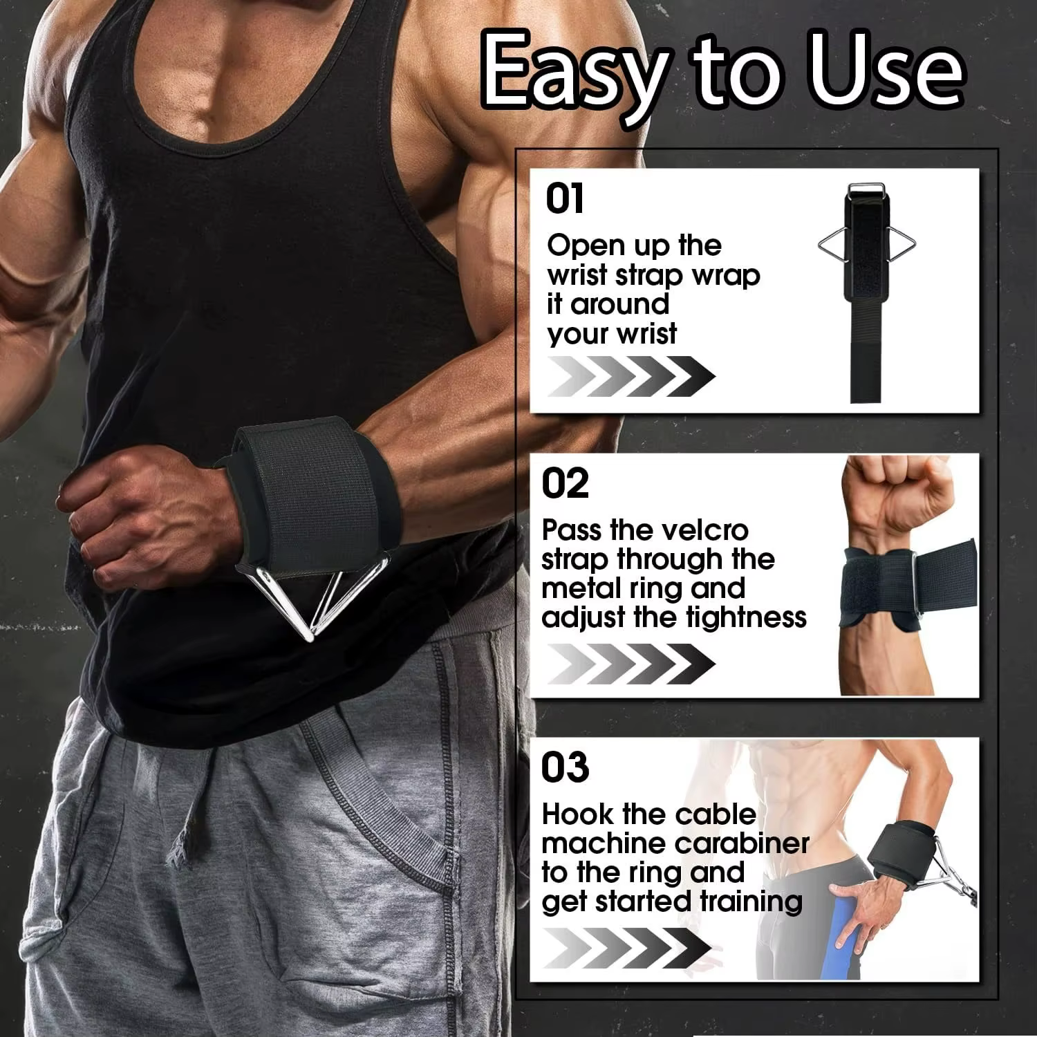 1 sangle de poignet pour la musculation