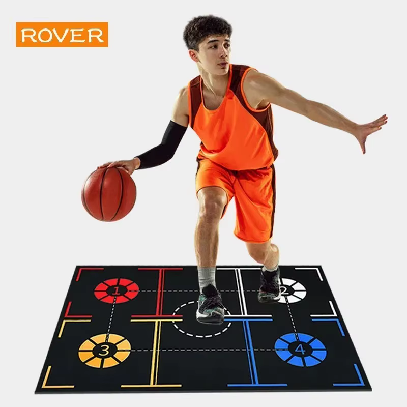 Tapis d'entraînement de basket-ball, matériau insonorisant antidérapant, tapis antidérapant pour entraînement, facile à nettoyer, absorption de l'eau en intérieur