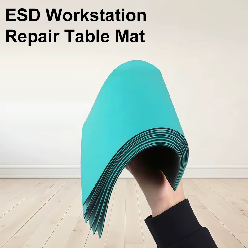 Tapis antistatique à décharge électrostatique, ensemble de tapis de dragonne antistatique, fil de mise à la terre pour réparation électronique d'ordinateur et de PC