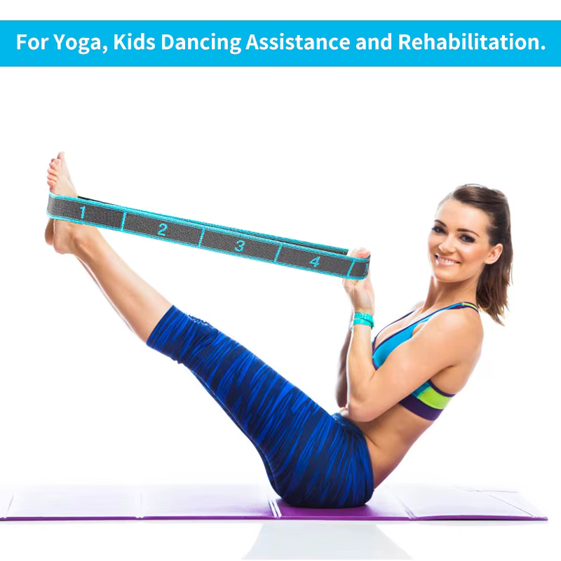 Sangle d'étirement élastique de yoga avec boucles