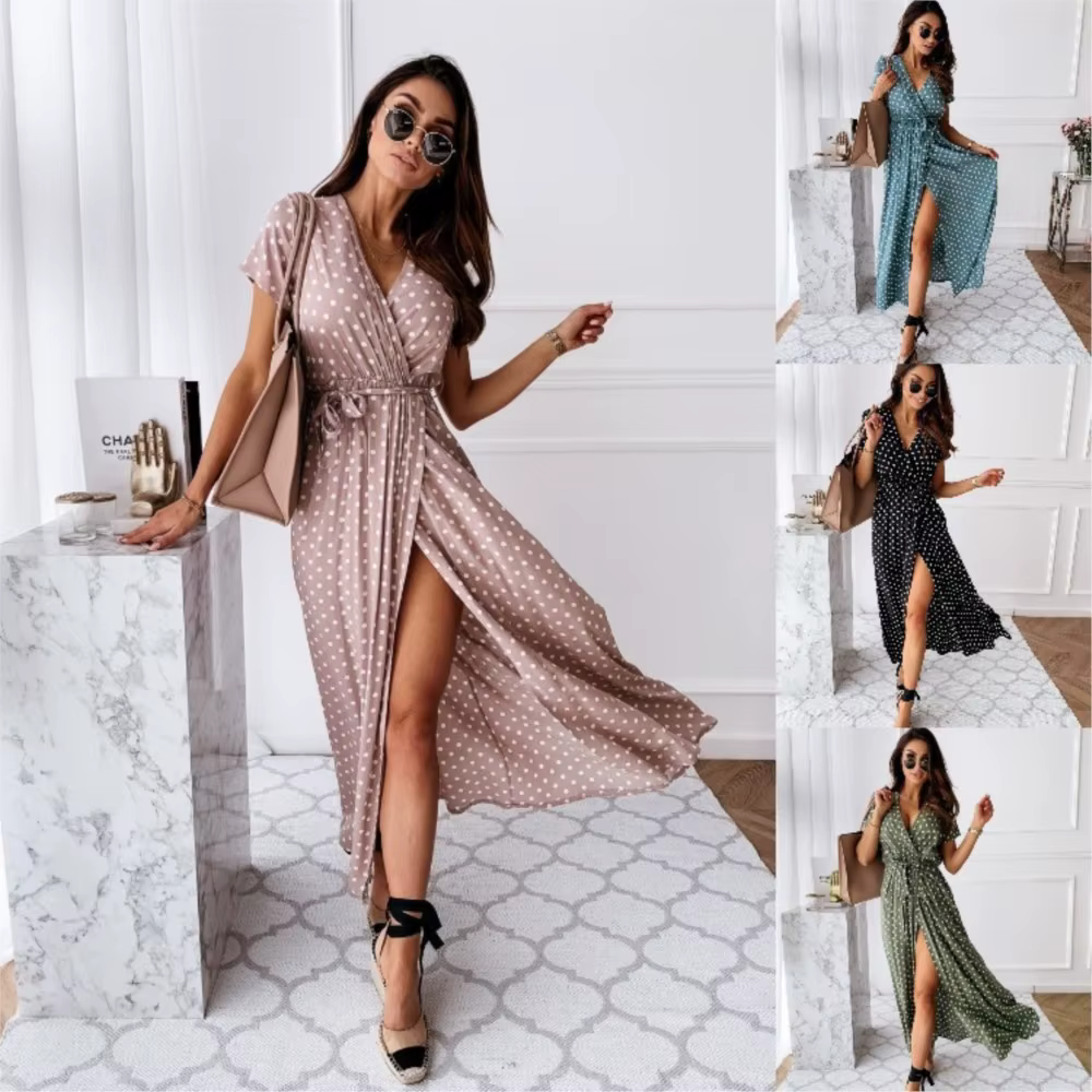 Robes Bohèmes d'Été 2026 pour Femmes – Vestidos Slim à Manches Courtes
