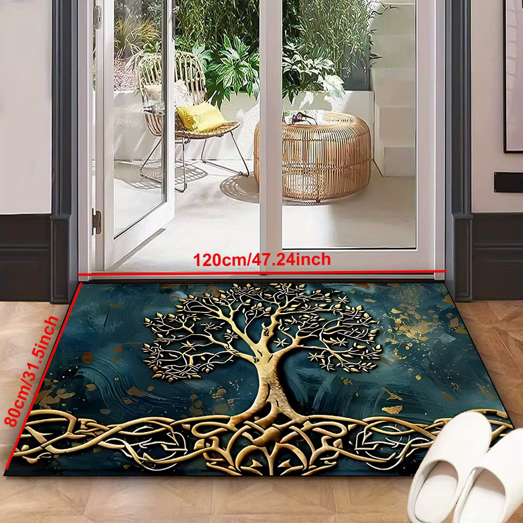 Tapis de grande surface à motif d'arbre de vie, antidérapant, lavable en Machine, pour salon, chambre à coucher, blanchisserie, entrée, décoration de maison