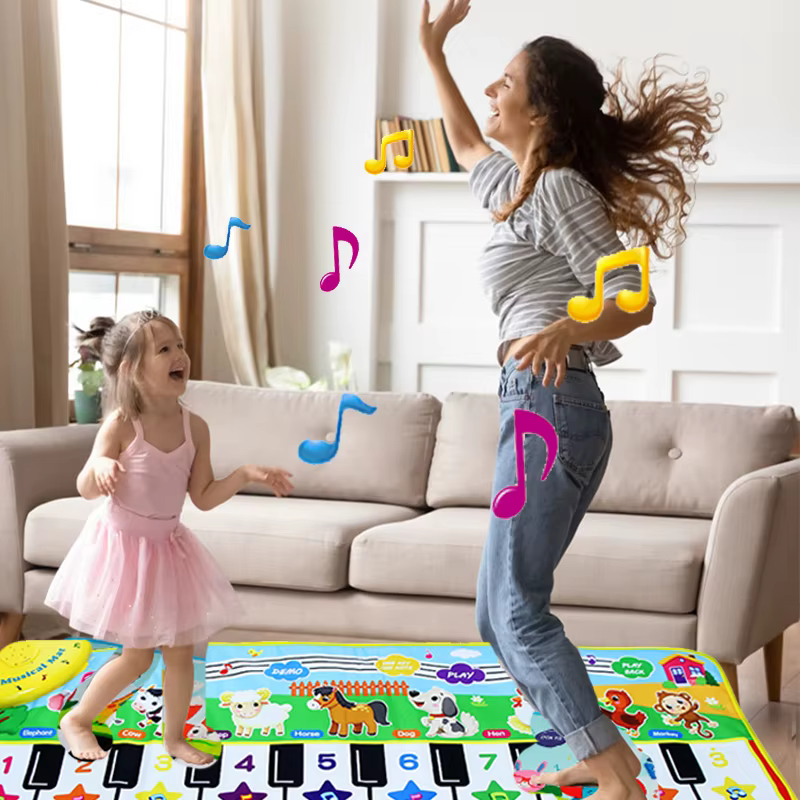 Tapis Musical pour enfants, pour bébés et tout-petits, clavier de Fitness, tapis de Piano, Instrument de jeu de musique, jouets éducatifs Montessori, cadeau pour fille et garçon
