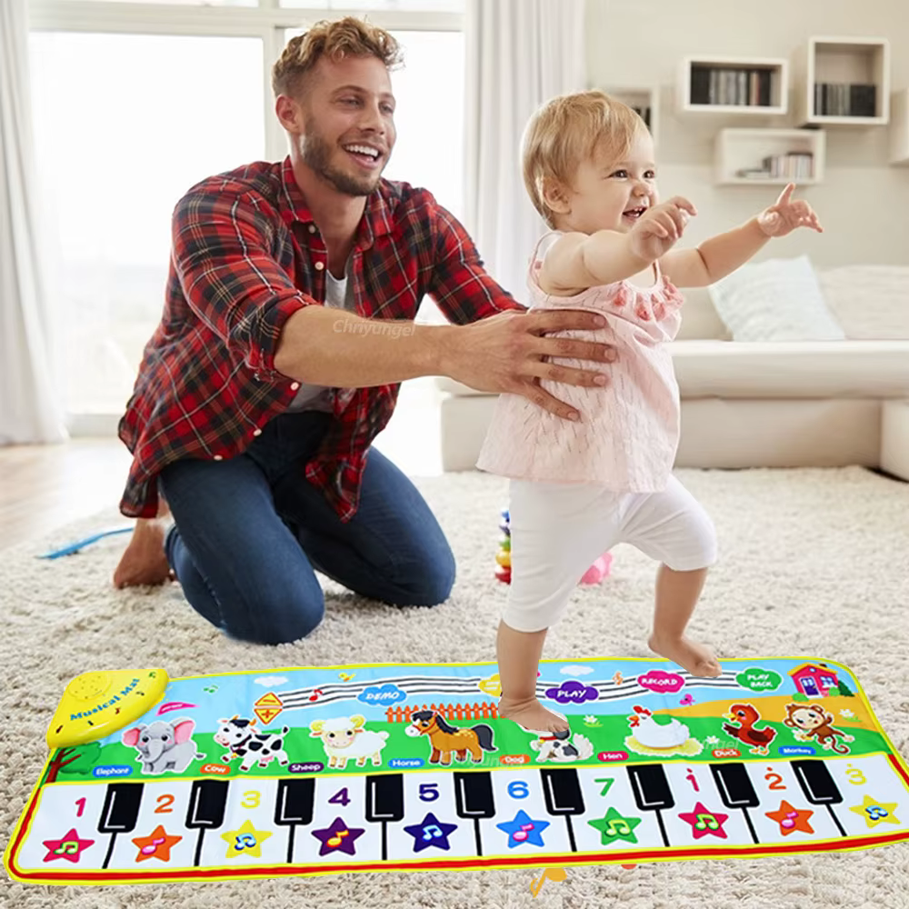 Tapis Musical pour enfants, pour bébés et tout-petits, clavier de Fitness, tapis de Piano, Instrument de jeu de musique, jouets éducatifs Montessori, cadeau pour fille et garçon