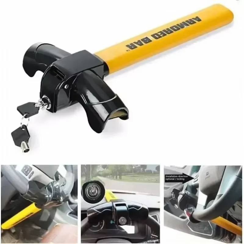 Verrouillage universel du volant de voiture, sécurité automobile, rotatif, en forme de T, antivol, 2 prédire