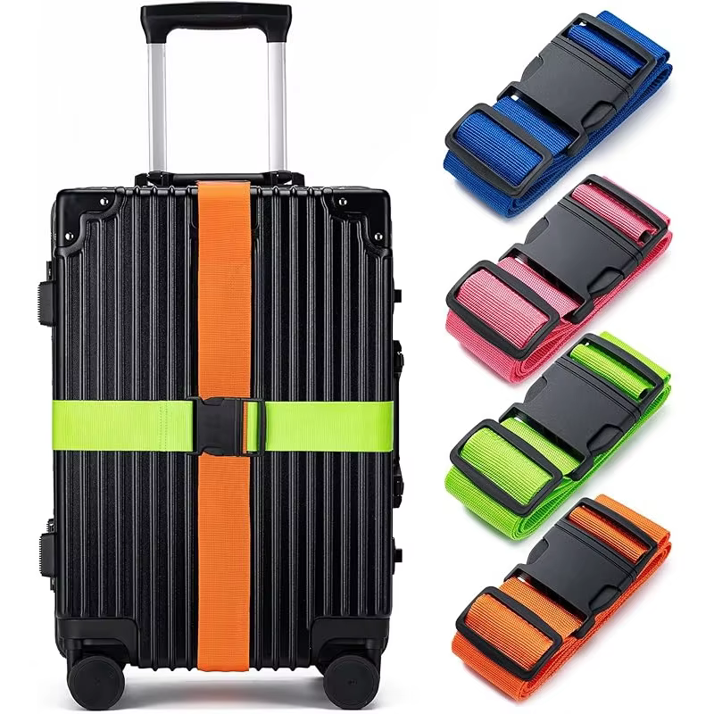 Ensemble de 4 sangles de bagages, sangle de fixation pour bagages, sangle de bagages, utilisées pour sceller et identifier facilement les sacs de voyage, accessoires de voyage