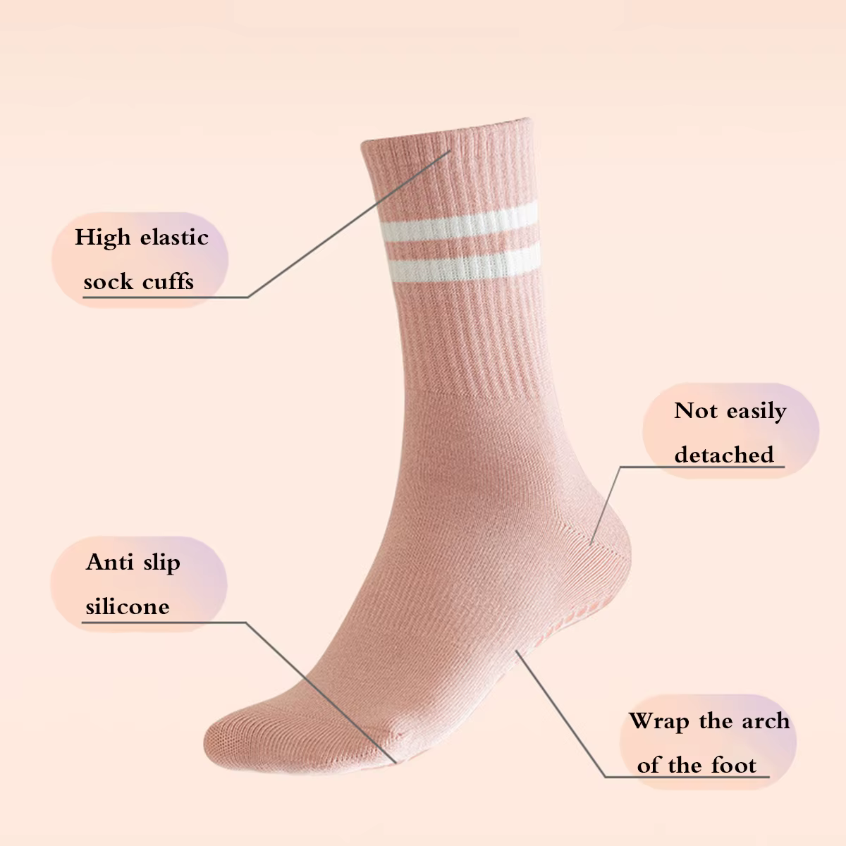 Chaussettes Pilates avec poignées pour femmes