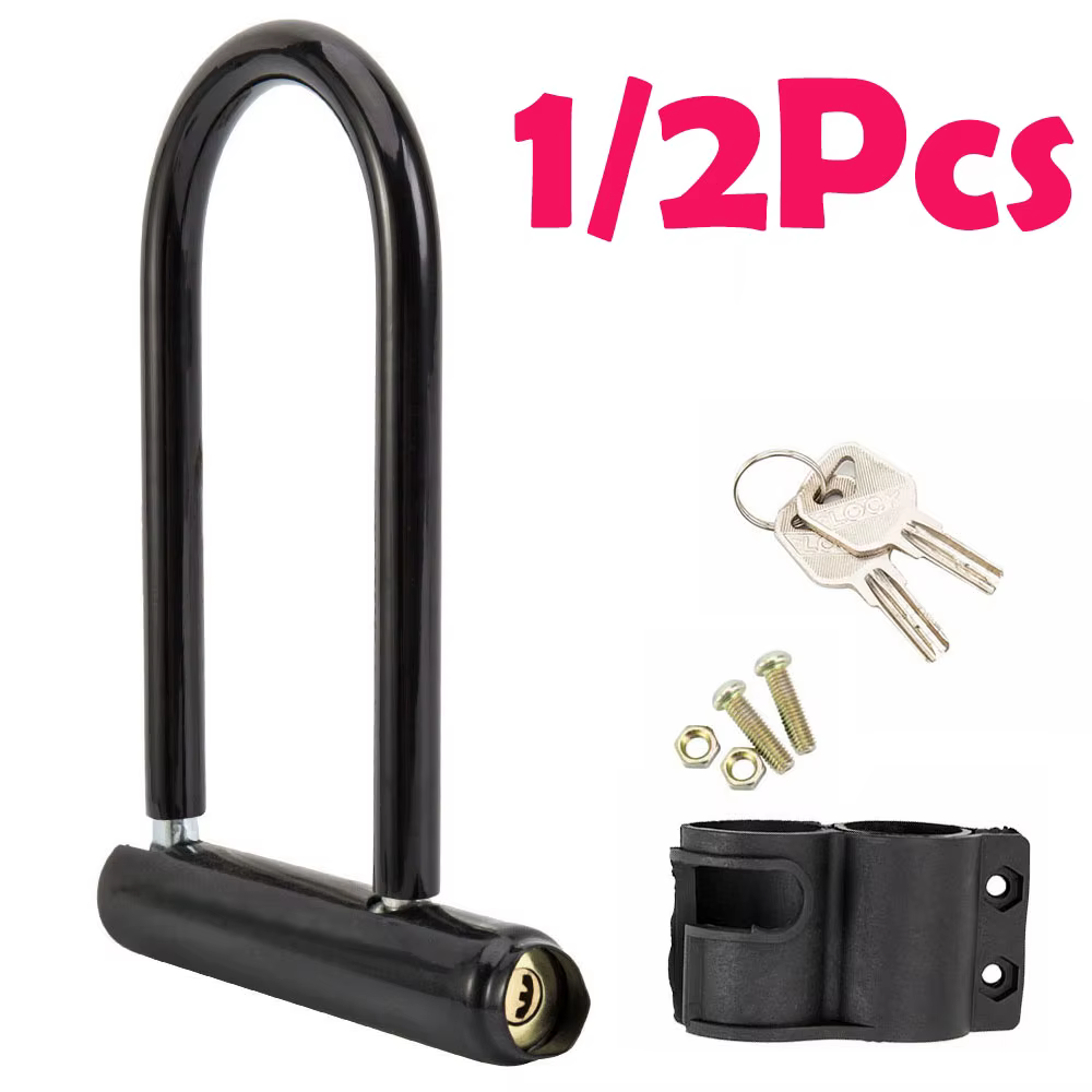 1/2 ensemble vélo U serrure portables Mini vélo roue serrure avec clé antivol sécurité moto Scooter cyclisme vélo accessoires