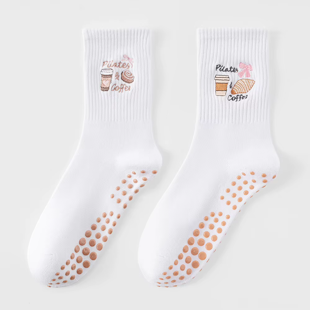 1 paire de chaussettes de Pilates pour femmes