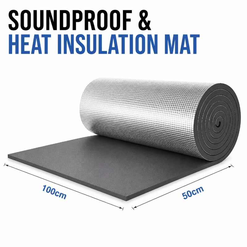 Rouleau d'isolation en feuille d'aluminium, tapis d'isolation acoustique et thermique, isolation phonique pour voiture, isolation acoustique pour sol en mousse, toit, tuyaux