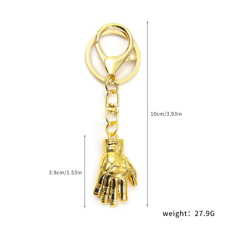 Gants de gardien de but dorés, porte-clés, accessoires clés de sac à dos, gants suspendus, pendentif, porte-clés de voiture, cadeau souvenir de fan