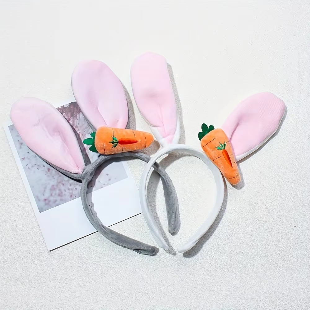 1 Bandeau oreilles de lapin de Pâques pour femmes, pince à cheveux haute pour le dessus de la tête, bandeau mignon pour le lavage du visage, accessoire capillaire