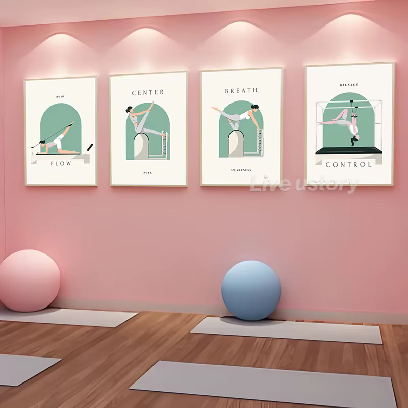 Yoga Asana ligne Art imprime Pilates enseignement affiches moderne minimaliste