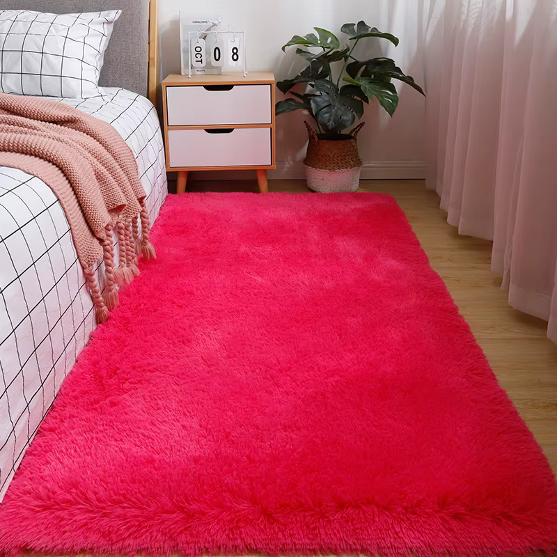 Couverture de chevet en laine pour filles, tapis en peluche pour chambre à coucher, tapis en silicone antidérapant, tapis de salon astronomique, joli lea, document solide