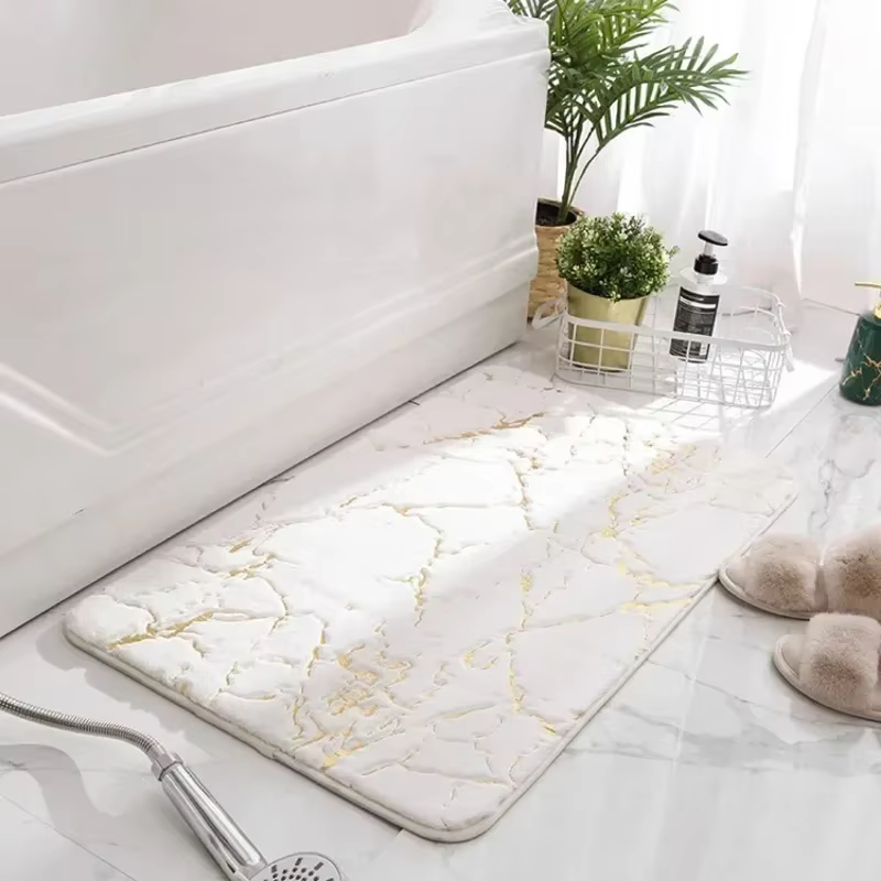 Tapis de bain lavable et antidérapant absorbant pour baignoire