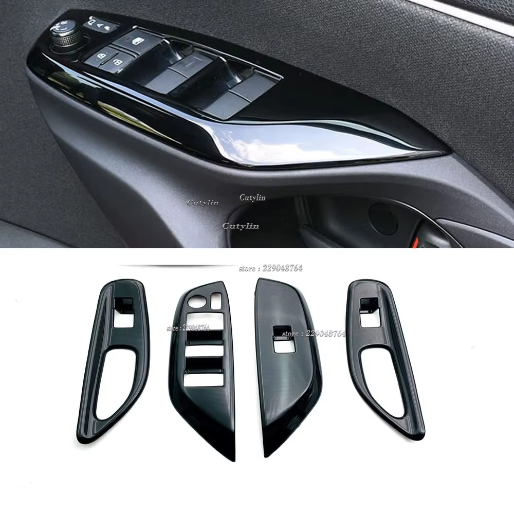 Pour Toyota Yaris Cross 2020 2021 2022 2023 ABS noir, accessoires de voiture, décoration de commutateur de fenêtre, cadre de volant, garniture de couverture