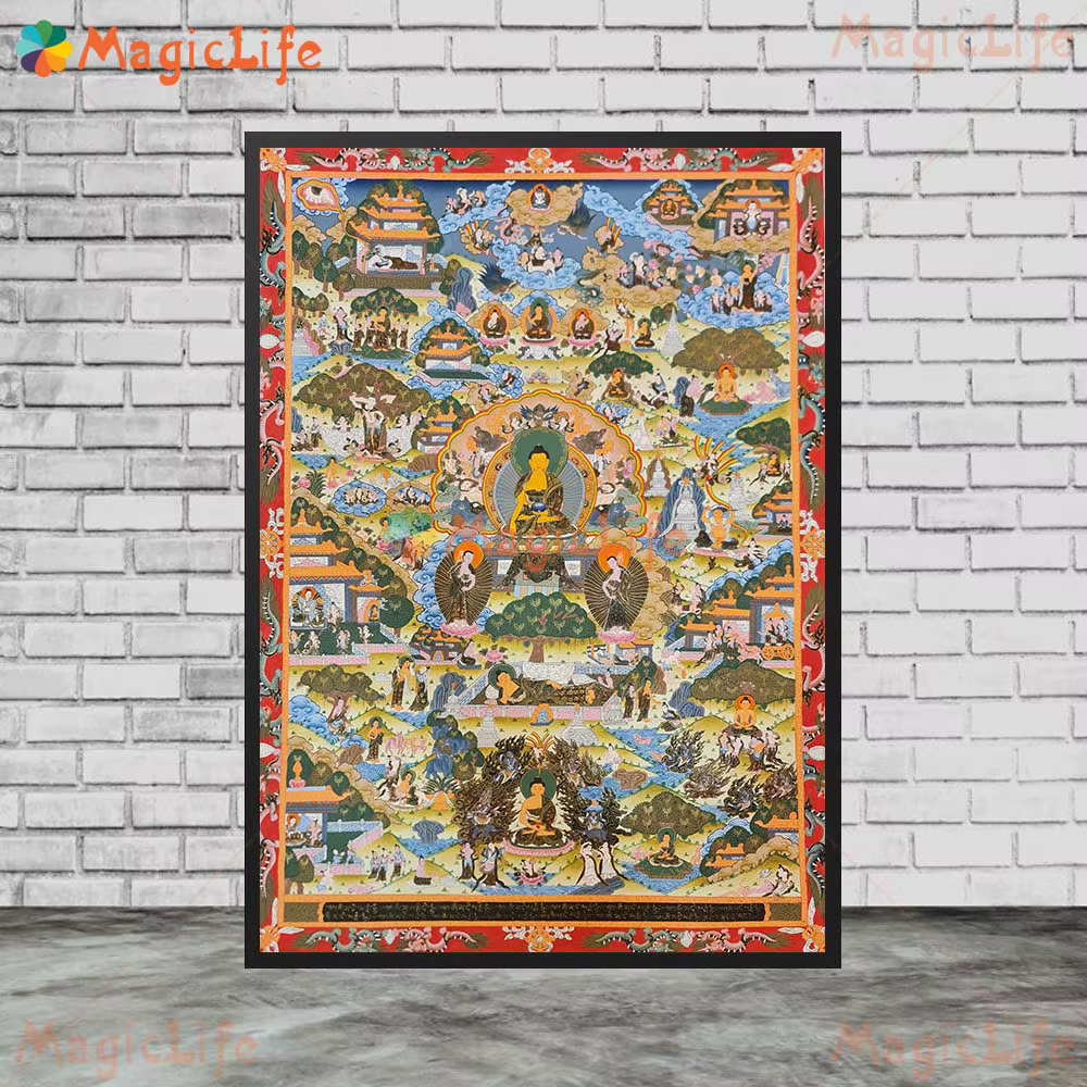 Bouddha roue de vie de la vie Sakyamuni Bodhisattva bouddhisme images murales pour salon affiche mur Art toile peinture sans cadre