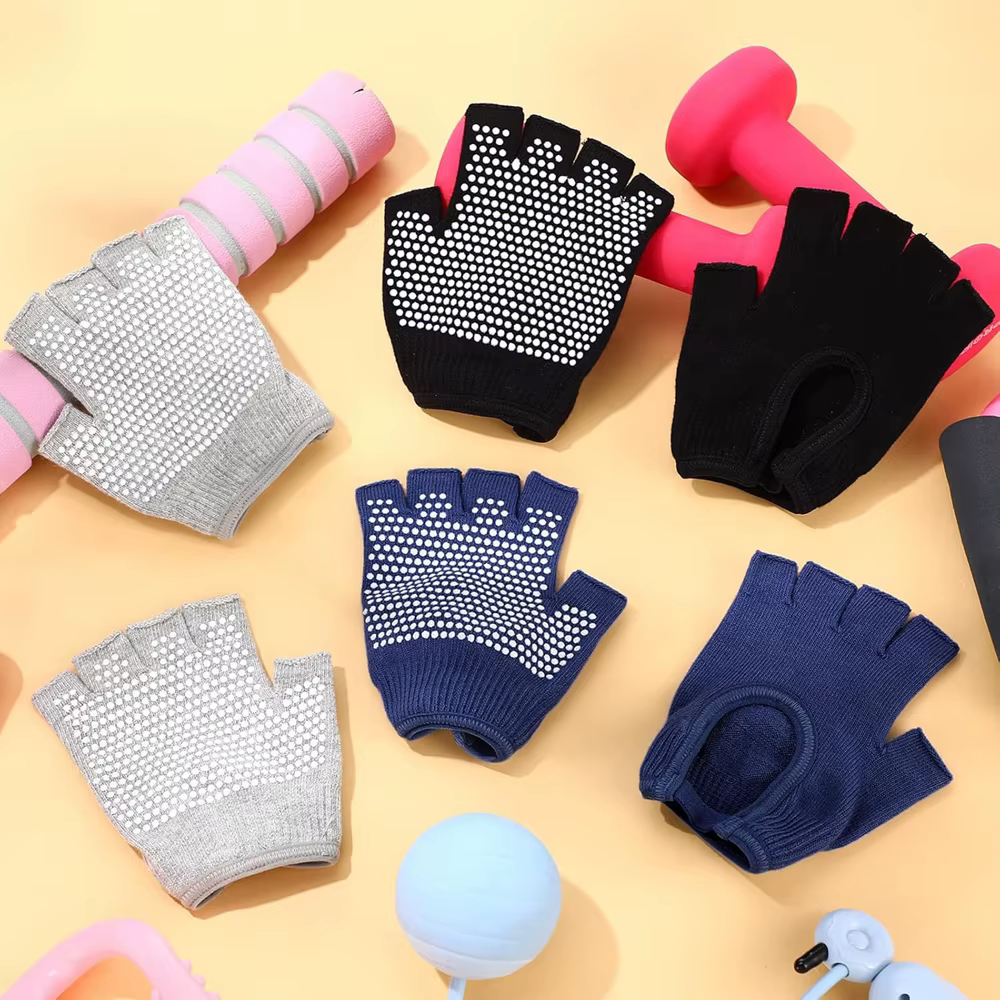 Gants de Yoga antidérapants demi-doigt pour femmes