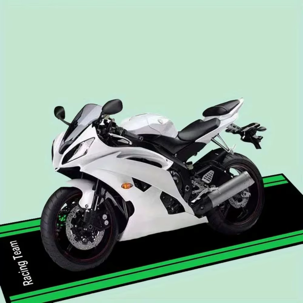 Tapis de moto, tapis antidérapant pour garage, pour le stationnement des motos, absorbant, style racing/à carreaux/prêt pour la course, tapis pour moto