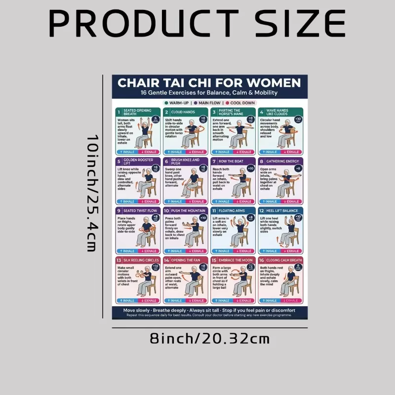 Affiche d'exercices de Tai Chi pour seniors