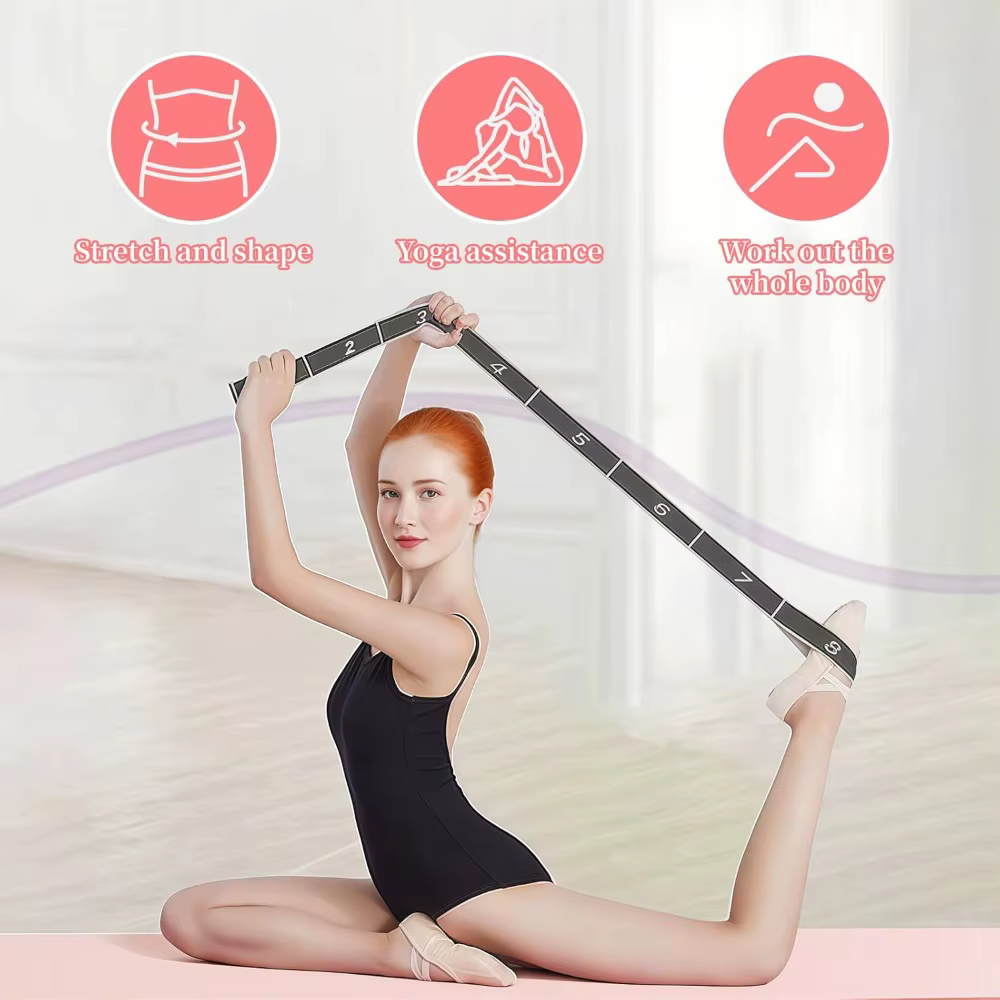 Sangle de stretching de danse à 8 sections avec sangle numérotée