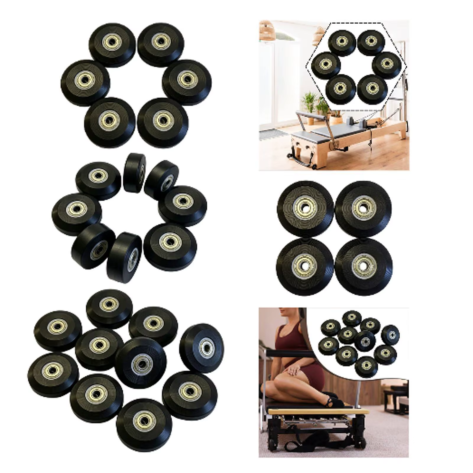 Roues de Reformer Pilates Lisses 58mm pour Studio à Domicile