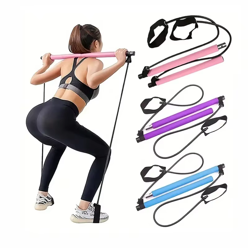 Bâton de barre de Yoga Pilates Portable avec bande de résistance