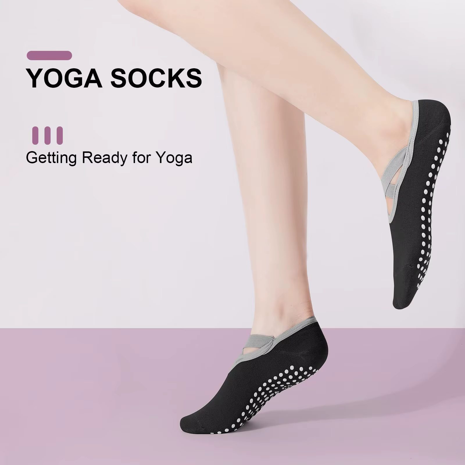 Lot de 4 chaussettes Pilates pour femmes