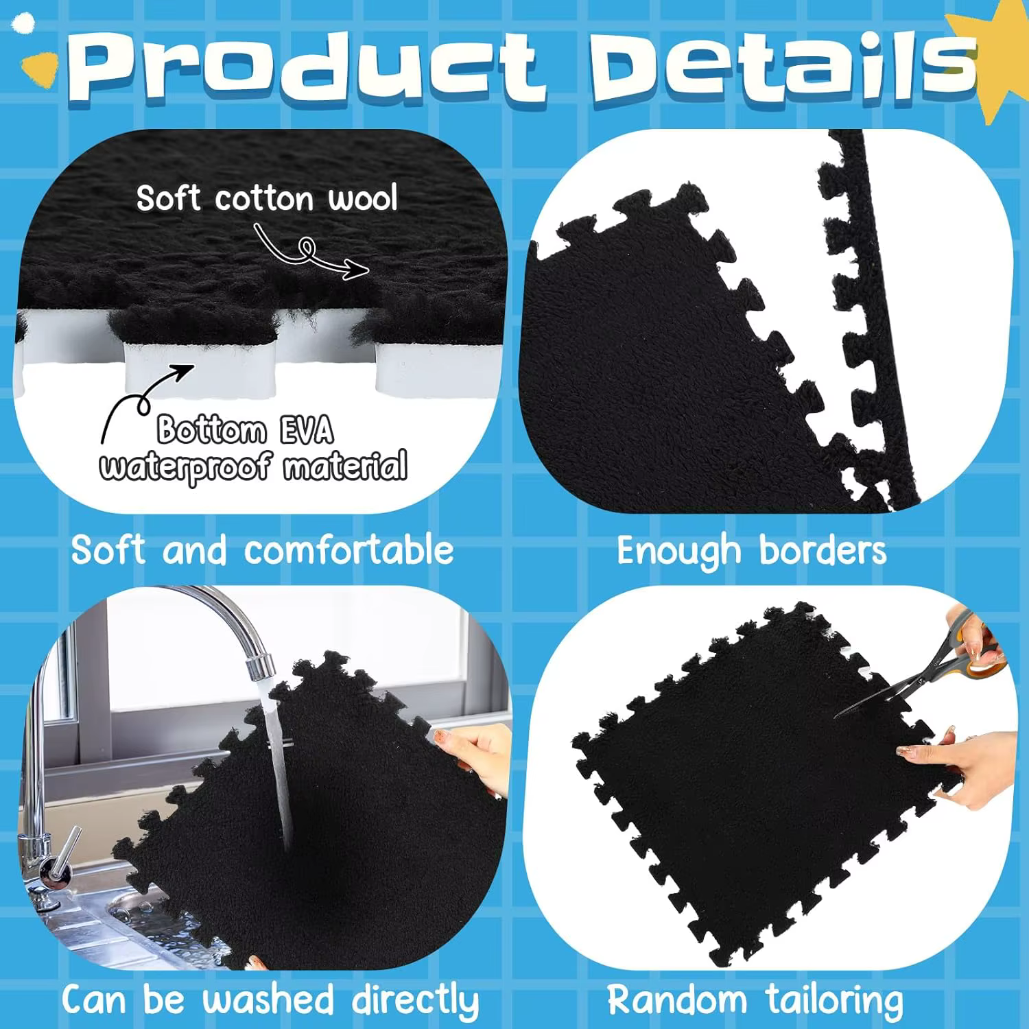 10/20 pièces de tapis de sol en mousse épaisse pour bébé, Puzzle doux et antidérapant, tapis de jeu pour bébé, adaptés à la décoration de la maison