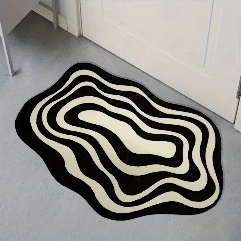 Tapis en flanelle abstrait ondulé irrégulier