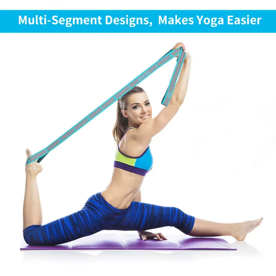 Sangle d'étirement élastique de yoga avec boucles