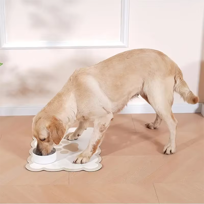 Tapis d'alimentation pour animaux de compagnie, absorbant et antidérapant, pour bol de chien, terre de diatomées, pour bol d'eau et de nourriture