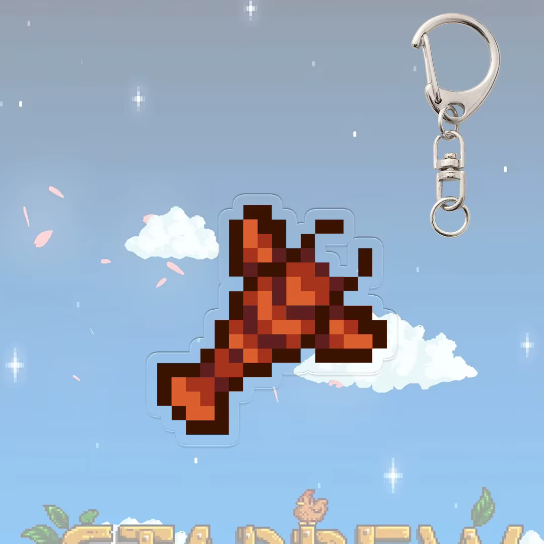 Porte-clés pantalon violet Stardew Valley, accessoires de jeu animé, crabe, œuf, crevettes, intérêt créatif, accessoire de décoration pour étudiant, pendentif