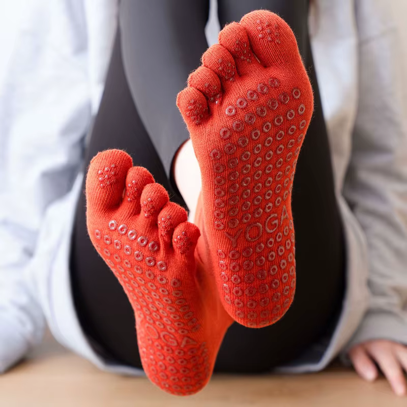 Pilates danse gymnastique Yoga chaussettes coton cinq doigts antidérapant