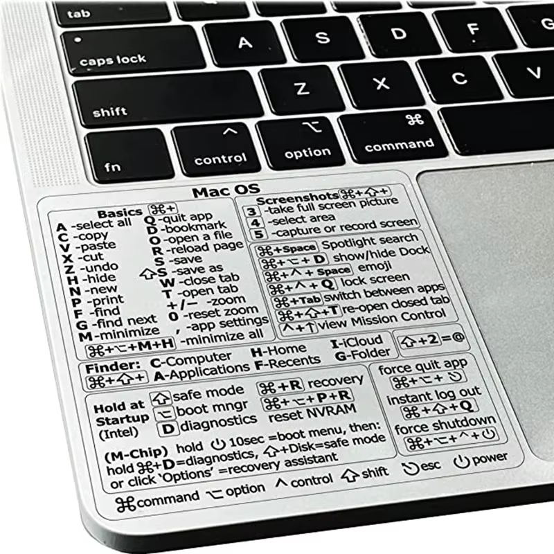 Autocollant de raccourci de clavier de référence HD pour ordinateur portable, autocollants de raccourci PS Excel pour Apple Mac Chromebook Windows Photoshop