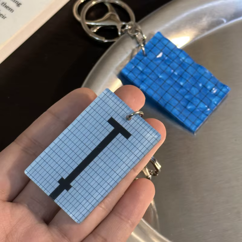 Porte-clés de piscine créatif en acrylique, ondulation de l'eau, pendentif de sac de bricolage pour les amateurs d'instructeurs de plongée