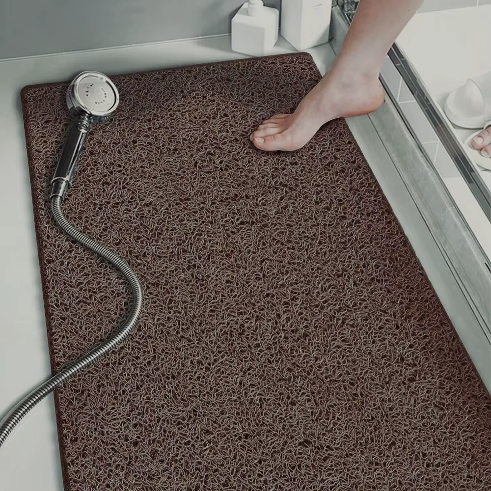 Nouveau tapis de bain antidérapant en PVC, tapis de douche à séchage rapide, tapis de massage pour les pieds, salle de bain