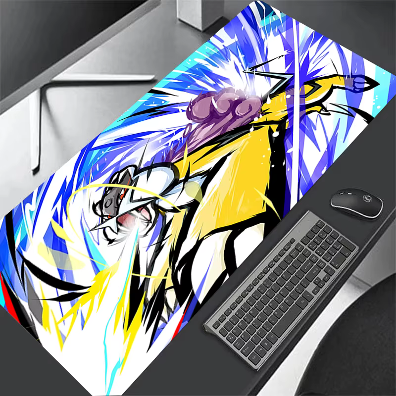 Tapis de souris Anime Pokemon XXL 90x40cm, pour clavier d'ordinateur, accessoires d'ordinateur, tapis de bureau antidérapant avec Lockrand